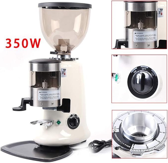 Electric Coffee Bean Grinder, 110V Tapered Burr Coffee Grinder, 1200g Commercial Espresso Grinder 350W Heavy Duty Cast Aluminum Body, Hopper Capacity Espresso Bean Milling Machine