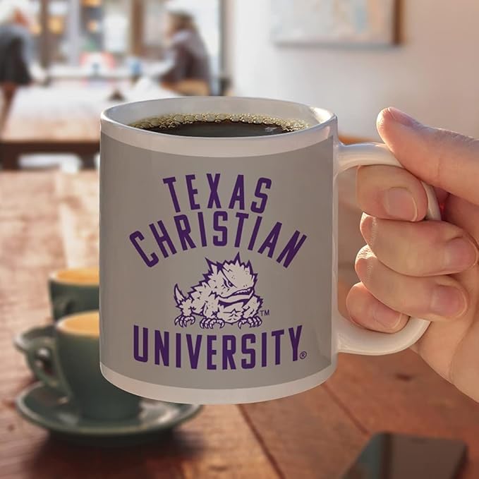 TCU Horned Frogs Ceramic Coffee Mug, Novelty Gift Mugs for Coffee, Tea and Hot Drinks, 11oz, White