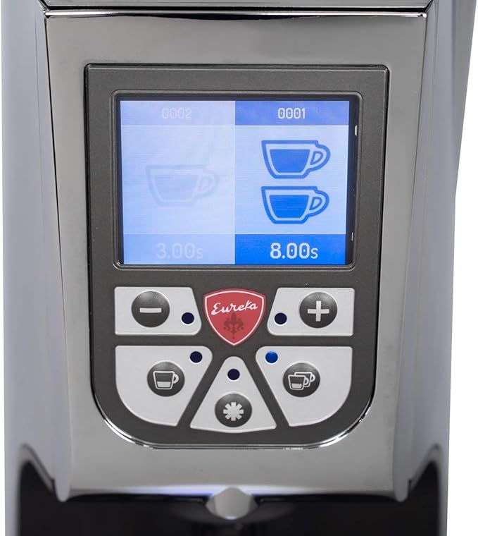 Eureka Atom Specialty 75 Commercial Espresso Grinder - Short Hopper | 75mm Flat Burrs | Silent Technology | Timed Dosing | Stepless | (Chrome)