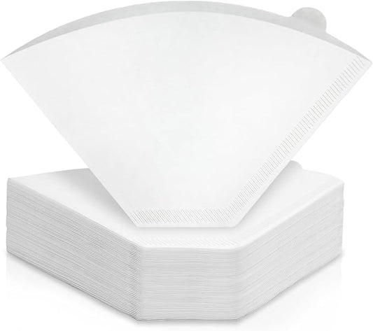 100 Count #4 Cone Coffee Filters Paper, No Smell of Wood Pulp Disposable U-shaped Coffee Filter, for Drip and Pour Over Coffee Maker