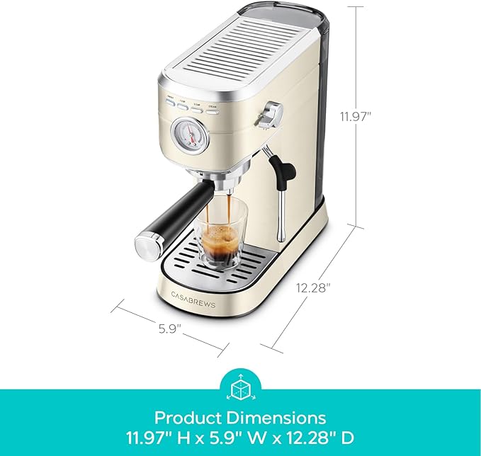CASABREWS CM5418 Espresso Machine 20 Bar, Espresso Maker with Milk Frother Steam Wand, Stainless Steel Espresso Coffee Machine with 34oz Removable Water Tank, Gift for Mom or Dad, Gift for Him, Creamy