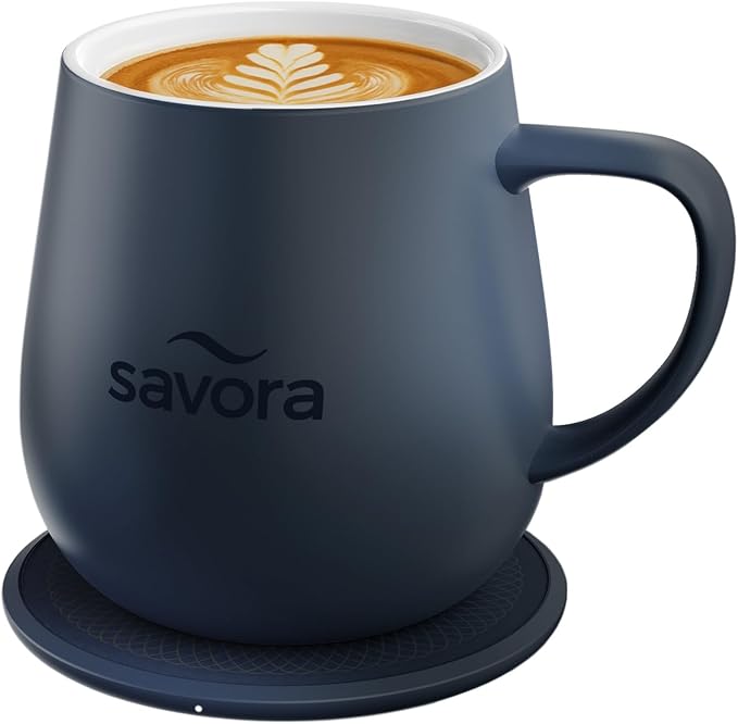12oz IntelliHeat™ Coffee Mug | Barista’s Choice | Exclusive Wireless SmartSense Pad | Maintains Perfect 135°F | Hand-Crafted Ceramic Mug & Lid | Great for Tea Drinkers | Backed for Life - Blue