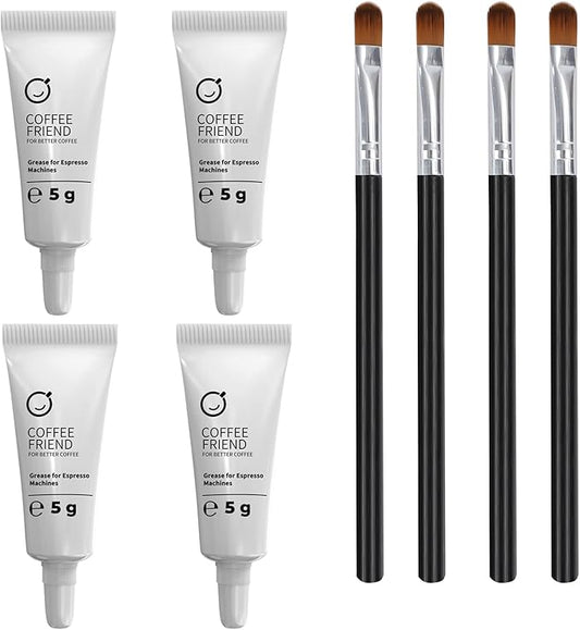 Espresso Machine Grease, Silicone Grease-Coffee machine lubricant 5g Tube fit all Sa eco, Ph illips and Gag gia Expresso Machines, Maintenance Kit for the Care and Maintenance (White4PC)
