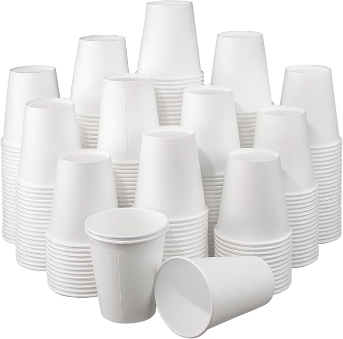 12 oz Paper Cups, 300 Pack 12oz Disposable Paper Coffee Cups, Coffee Cups 12 oz for Cold and Hot Drinks, White Paper Drinking Cups for Parties, Picnic, Cafes, Bistros and Events