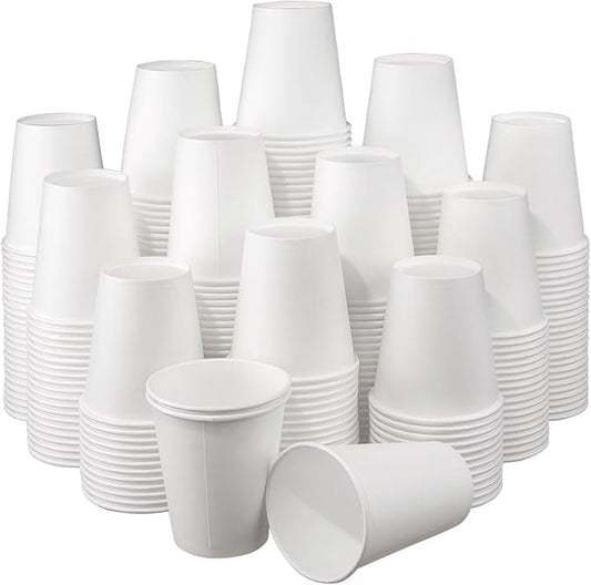 12 oz Paper Cups, 300 Pack 12oz Disposable Paper Coffee Cups, Coffee Cups 12 oz for Cold and Hot Drinks, White Paper Drinking Cups for Parties, Picnic, Cafes, Bistros and Events