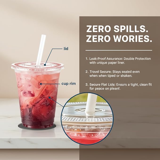 110 Packs 24oz Disposable Iced Coffee Cups with Lids and Straws,Plastic To Go Cups,Clear Coffee Cups For Smoothies, Cold Drinks,Iced Coffee