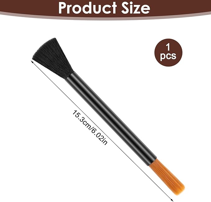 Double Head Coffee Brush, Espresso Grinder Cleaning Brush, Barista Dusting Brushes with Nylon Bristles, Aluminum Handle Grinder Cleaner Tool for Home Kitchen Coffee Machine Toaster Clean