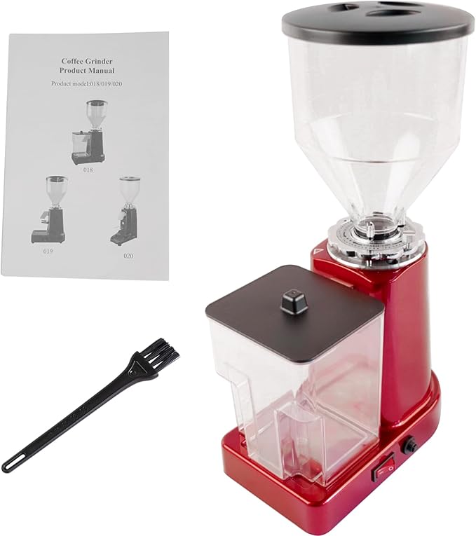 Electric Coffee Bean Grinder 35oz Flat Burr Coffee Grinder with 19 Grinding Settings Adjustable Bulk Coffee Grinder Large Capacity (Red)