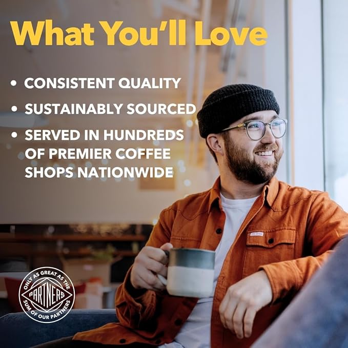 PARTNERS COFFEE ROASTERS - Whole Bean Coffee (Elevate - Espresso, Medium Roast) 12oz - Well-Balanced, Comfortable Espresso - Red Apple, Caramel, Pecan Pie - Coffee Beans - Roasted in New York City