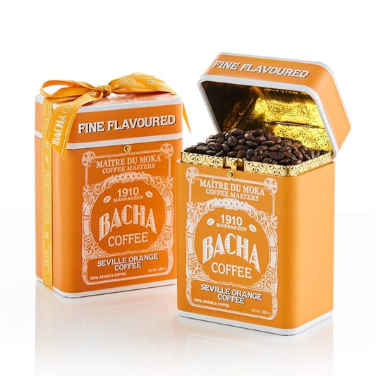 Bacha Coffee | Seville Orange Fine Flavoured, Whole Beans, Medium Roast, 100% Arabica Specialty Coffee, 250g Signature Nomad Collection, Gift Box