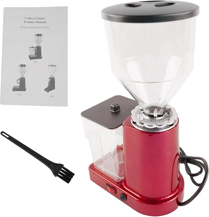 Electric Coffee Bean Grinder 35oz Flat Burr Coffee Grinder with 19 Grinding Settings Adjustable Bulk Coffee Grinder Large Capacity (Red)