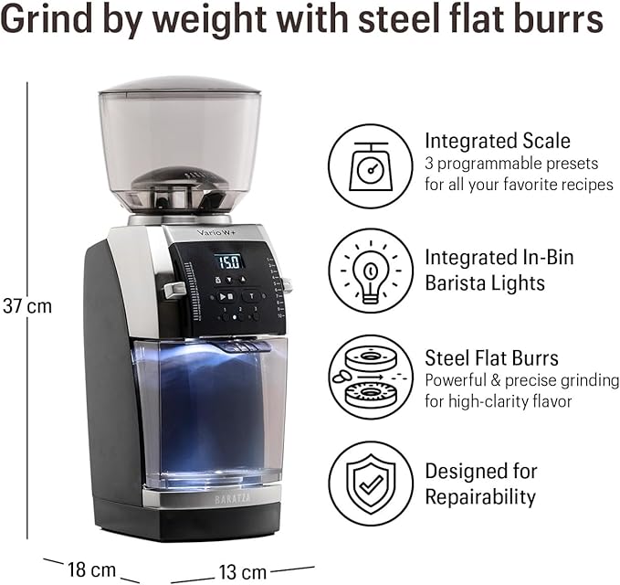 Baratza Vario W+ Flat Steel Burr Grinder (Black)