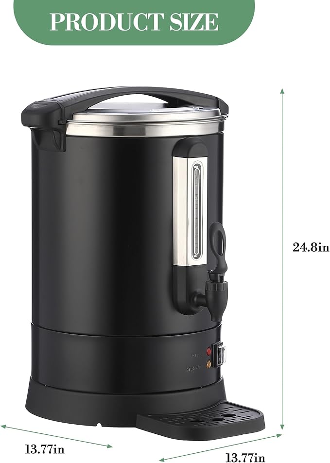 120 Cup Commercial Coffee Urn (18L/4.8 Gal), Double-Wall Stainless Steel Electric Hot Beverage Dispenser with Fast Brew & Keep Warm Function for Buffet, Catering & Party