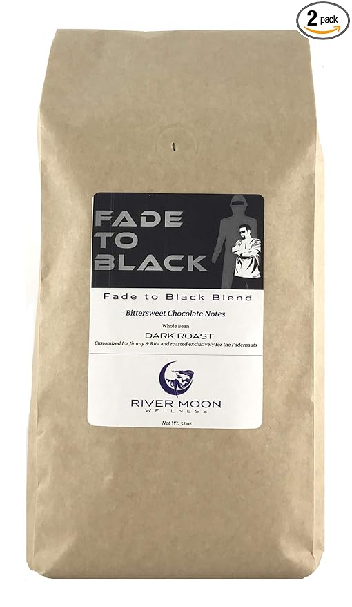 River Moon Coffee, Fade to Black Dark Roast Coffee Beans, 2 lbs, Extra Dark, Low Acidity, Non-GMO, Direct Trade, Fadernauts Blend
