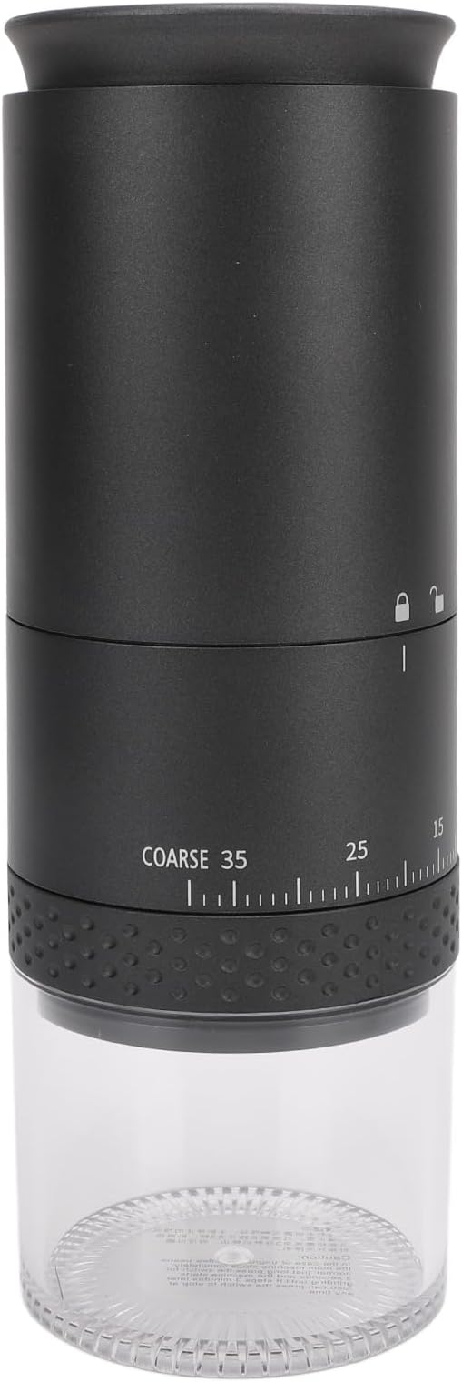 Coffee Bean Grinder, USB Quick Charging Coffee Grounder Removable Chamber for Travel (Black)