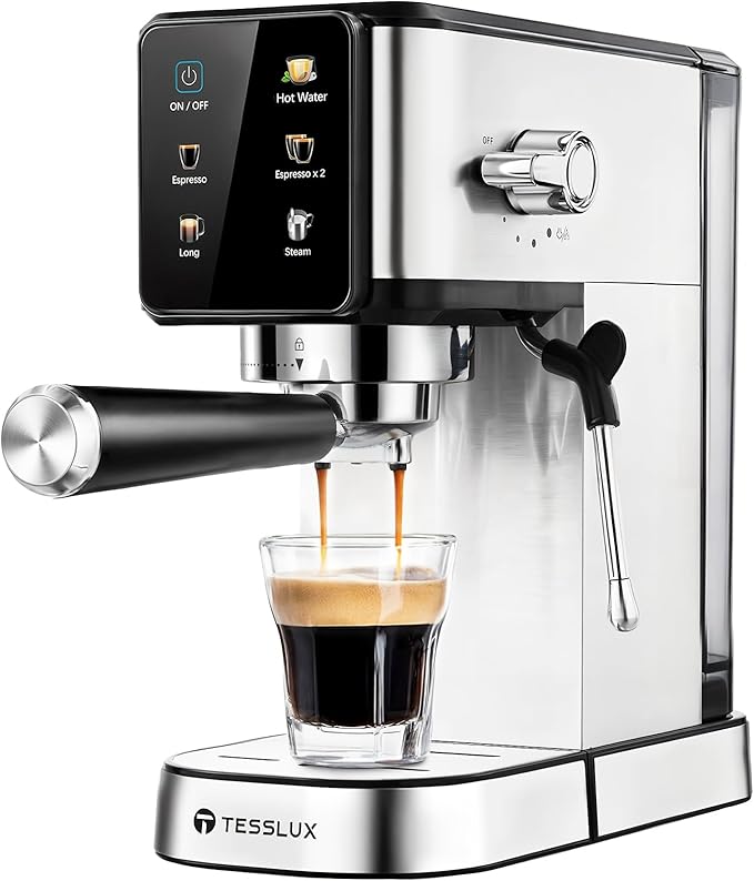 20 Bar Machine, Dual Boiler Coffee Maker Featuring Touch Control, Compact Espresso Maker for Home Use, Milk Frother Wand for Cappuccinos And Lattes (Sliver)