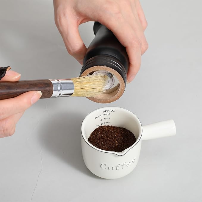 2 PCS Coffee Grinder Brush, 7" Espresso Machine Brush Cleaner Tool with Wooden Handle and Natural Boar Bristles for Barista Home Kitchen Brista Cleaning Dusting Accessories