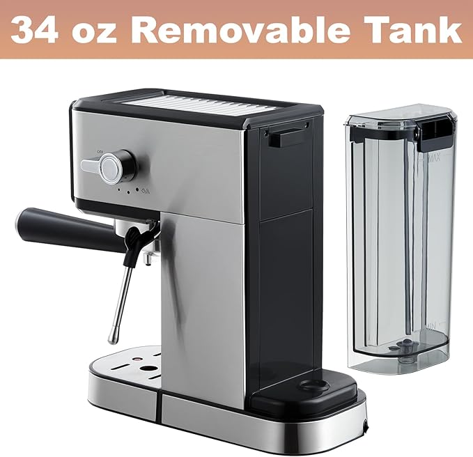 20 Bar Machine, Dual Boiler Coffee Maker Featuring Touch Control, Compact Espresso Maker for Home Use, Milk Frother Wand for Cappuccinos And Lattes (Sliver)