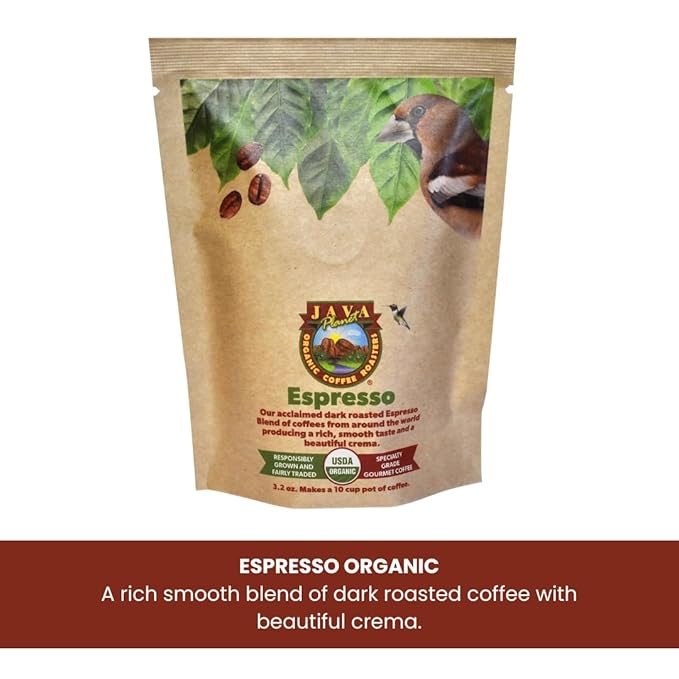 Java Planet, Coffee Gift Basket Sampler Set, for Coffee Lovers: Low Acid Organic Beans: Whole Bean, Mold-Free & Stomach Friendly - Arabica Gourmet, 1.32 LBs (19.2 oz) packaged in 6 Bags Each 3.2 oz