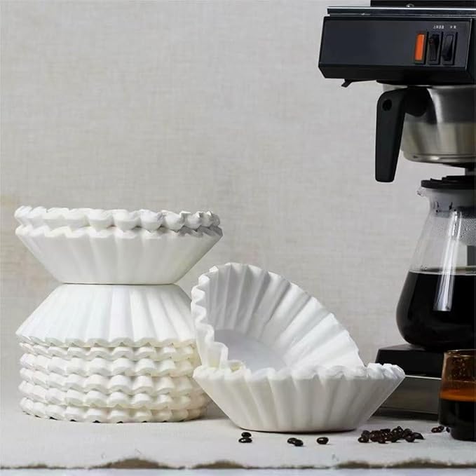Commercial Coffee Filters 12 Cup Extra Large (300ct) - 9.75" Diameter Unbleached Filters for Bunn Style Machines, Flat Bottom Design Prevents Overflow - Bulk Cold Brew & Restaurant
