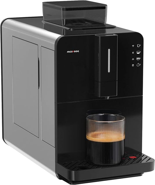 Mcilpoog Super Automatic Espresso Coffee Machine，Bean To Cup Fully Automatic Espresso Machine with Grinder,Easy To Use Wifi Touch Screen Coffee Maker.19 Bar Barista Pump(Hi series 01)