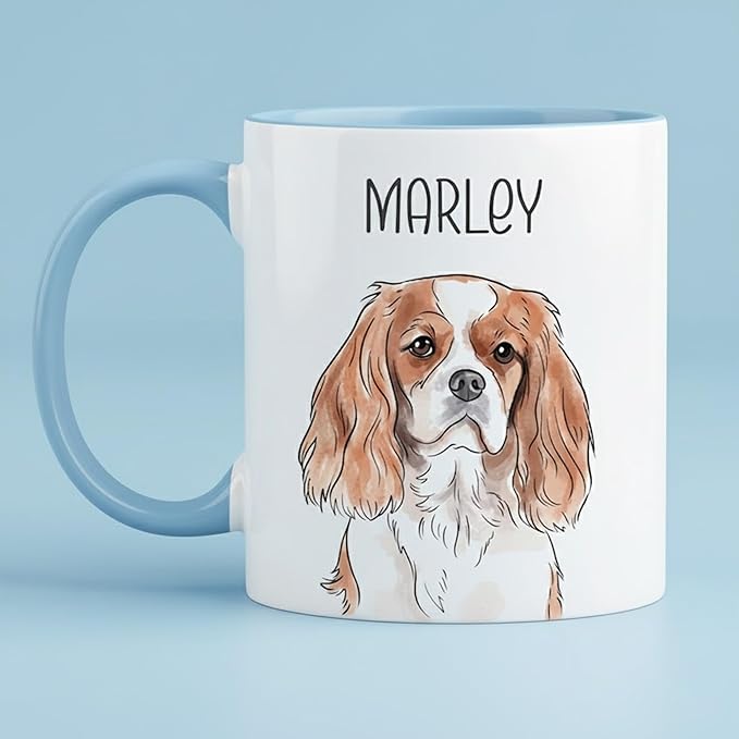 Custom Mug Using Dog Photo + Name, Custom Drinking Cup with Customize Photo, Personalized Printed Pet Picture on Mugs, Dog Mom Gifts, Personalized Cat Dad Mug