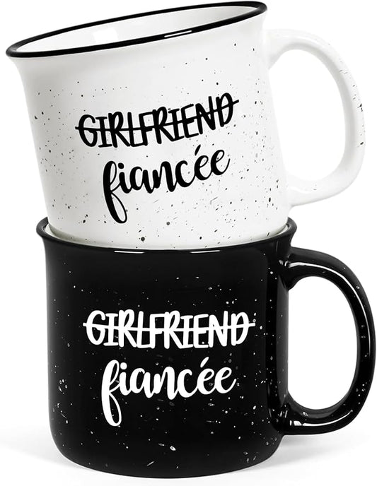 Physkoa Lesbian Wedding Gift – Funny Lesbian Gift for Her, 11oz Ceramic Coffee Cups for Lesbian Couple, Engagement or Anniversary