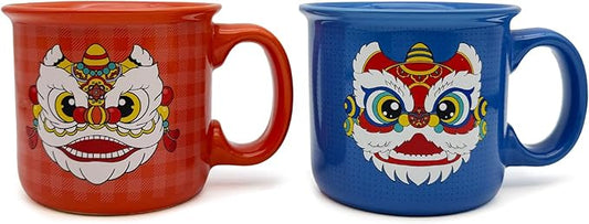COLOR MAGIC Ceramic Coffee Mugs Set Of 2,14 oz Coffee Cups With Handle, Large Coffee Mugs Perfect For Cappuccino, Latte, Americano, Tea Bag, Beverage