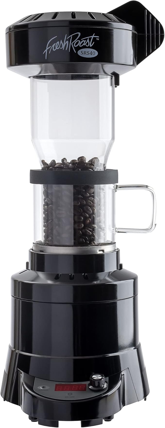 Fresh Roast Coffee Roaster Bundle SR540, Glass Extension Tube, Pour Over DIgital Scale, (2lbs) Sample Pack of Green Beans, (2-Pack) Sample Trays, Chaff Brush