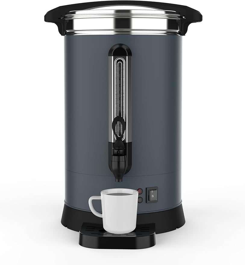 120 Cup Commercial Coffee Urn (18L/4.8 Gal), Double-Wall Insulated Stainless Steel Electric Hot Beverage Dispenser with Fast Brew for Catering, Events & Buffets