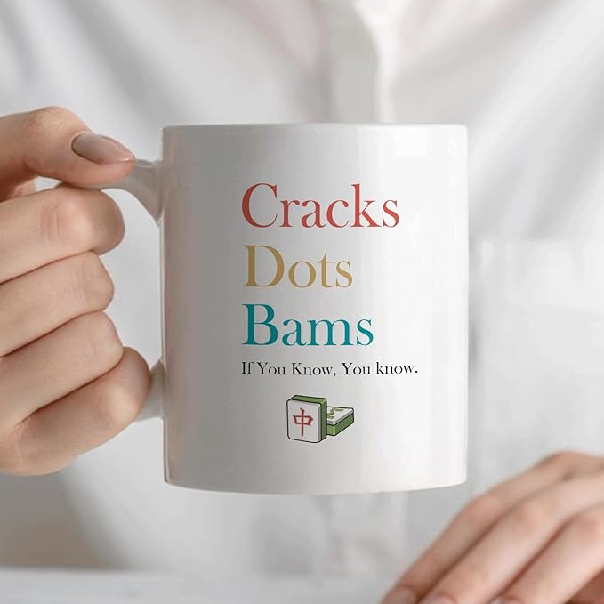 Mahjong Lover Gifts Mug, Mah Jong Accessories Coffee Cup Ceramic, Gift for Mah Jong Players Lovers, Mahjong Tiles Ceramic Coffee Tea Mug 11 oz