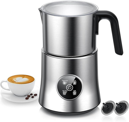 Milk Frother and Steamer, Large Capacity Detachable Electric Milk Frother, Automatic Warm and Cold Foam Maker, Hot Chocolate Maker, BPA Free
