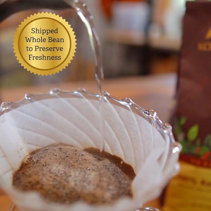 KONA EARTH 100% Kona Premium Coffee, Dark Roast, Whole Bean, 5 lb (80 oz) Farm-Direct Authentic Hawaiian Kona Coffee beans from Hawaii’s Big Island, Micro-Batch-Roasted