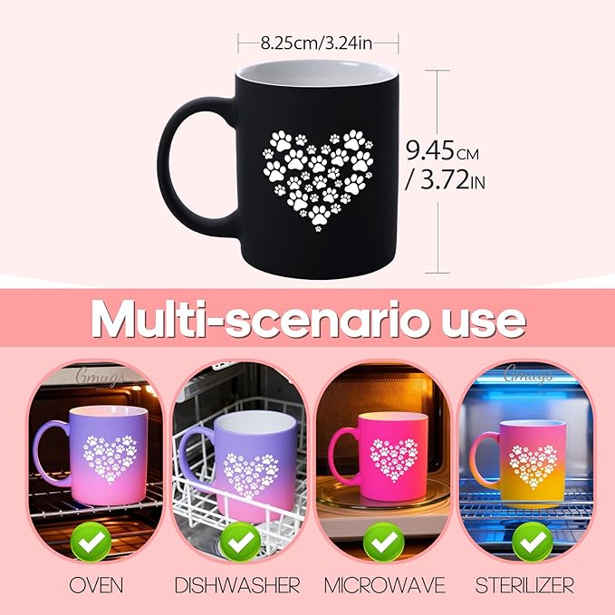 G MUGS Dog Paw Ceramic Coffee Mug, Pet Paw Print Heart Design Mug, Tea Mug, Cute Animal Lover Gift for Women Men,13oz Red And Yellow Mug