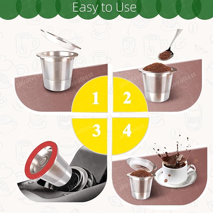 6 Pack Reusable K Cups for Keurig 2.0 & 1.0, Stainless Steel Reusable Coffee Pods for Keurig, Reusable Pods, Refillable Coffee Filter with Scoop & 6 Extra Seals (6 * new for Keurig 2.0 & 1.0)