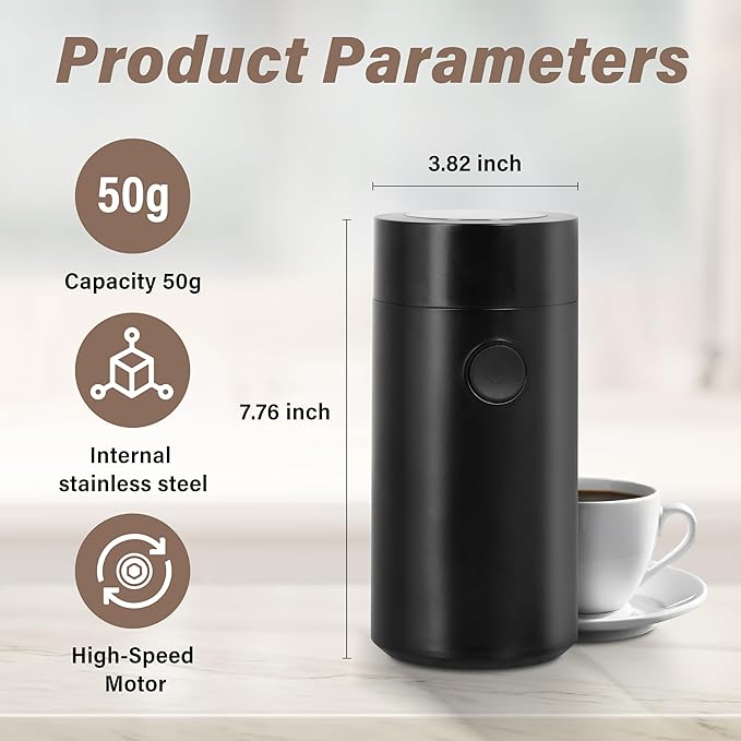 Coffee Grinders for House Use, Spice Grinder, Coffee Bean Grinder, Herb Grinder, High-Speed Motor, One-Touch Operation, Overheating Protection, Internal Stainless Steel