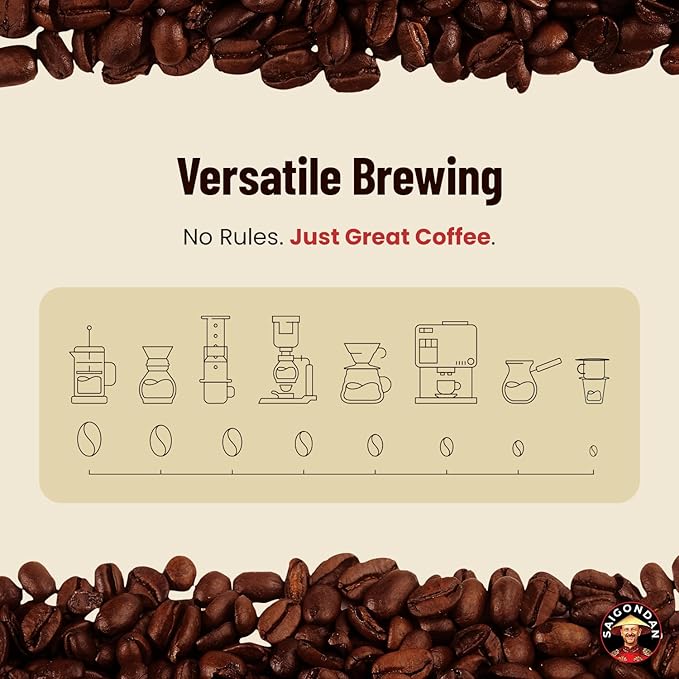 Vietnamese Coffee Beans – Saigondan Mindful Dark Roast Whole Bean – 85% Robusta 15% Arabica – Premium Single Origin, Direct Trade Vietnamese Coffee – 12 oz