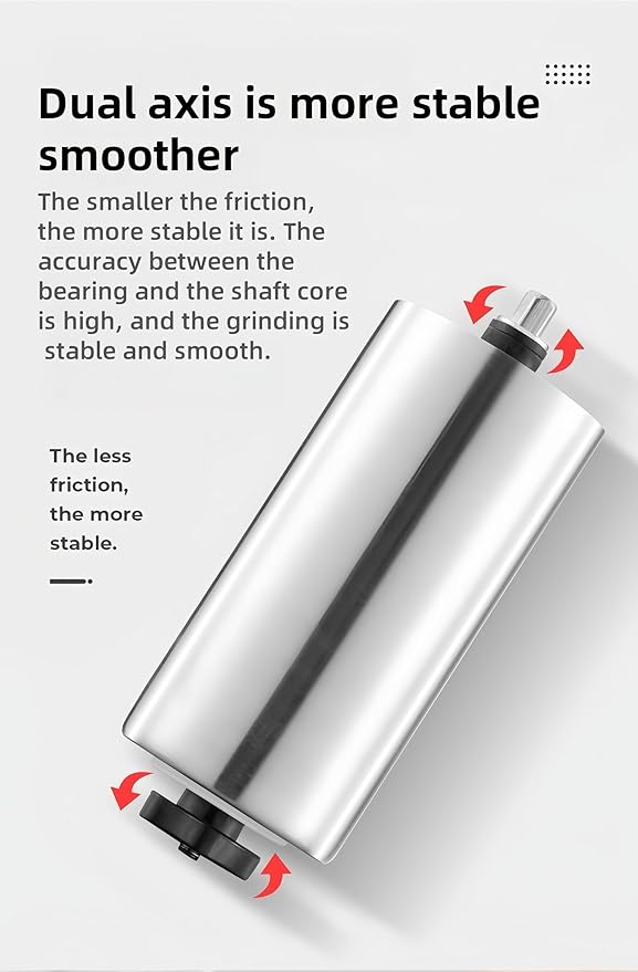 Stainless Steel Handheld Coffee Grinder Manual Coffee Mill Portable Compact Design Ceramic Burr Adjustable Coarseness Easy Clean for Home Office Travel Coffee Lovers (Silicone (Short))