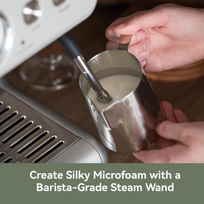 Gevi Dual Boiler Espresso Machine with Built-in Grinder & Barista Steam Wand | 58mm Commercial Portafilter, 31 Grind Settings, Stainless Steel | For Home Barista Use