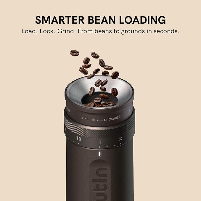 OutIn Nano Portable Electric Espresso Machine with Fino Portable Electric Coffee Grinder, Brown & White