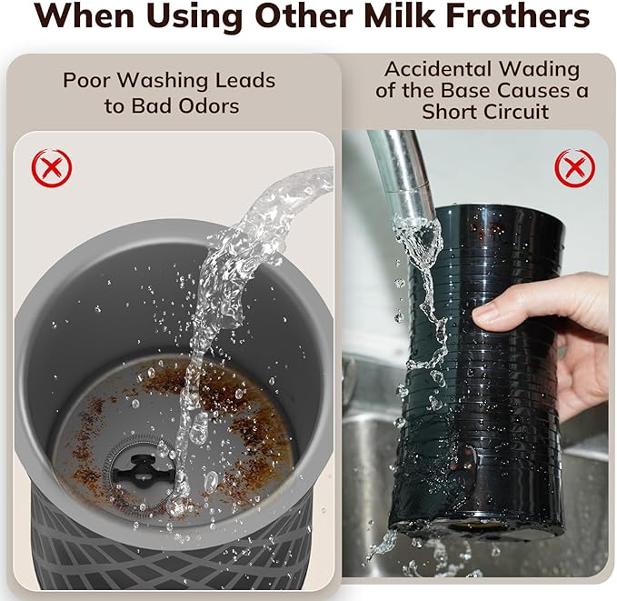 Electric Milk Frother and Steamer, 16.9oz/500ml Milk Steamer and Frother for Latte, Dishwasher Safe, BPA Free, 4 Functions, Enjoy Perfect Milk Froth in 2 Min - White