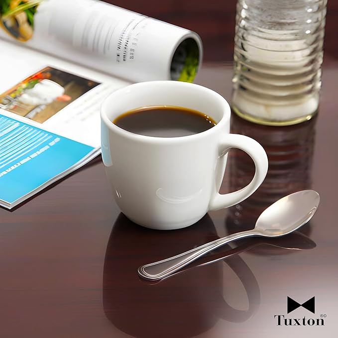 Tuxton China BPM-120A Milano Mug, 12 oz., 3-5/8" Diameter x 3-3/8"H, Microwave and Dishwasher Safe, Oven Proof, Fully Vitrified, DuraTux, Porcelain White, Pack of 24