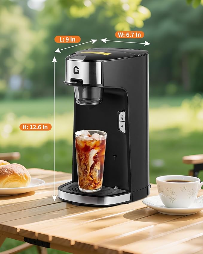 IDEALHOUSE Single Serve Coffee Maker, k Cup Compatibility, Auto Shut Off, Adjustable Tray, One-Button Fast Brew, 18.6 Oz Water Tank for Capsule, Ground & Tea, for Home, Office