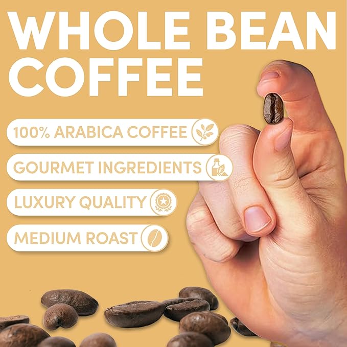Sarasota Coffee Whole Bean Creme Brulee | Medium Roast Gourmet Flavored Coffee Beans | Low Acid, Mold Free, Specialty Grade Bulk Beans | 5lb (80 oz)
