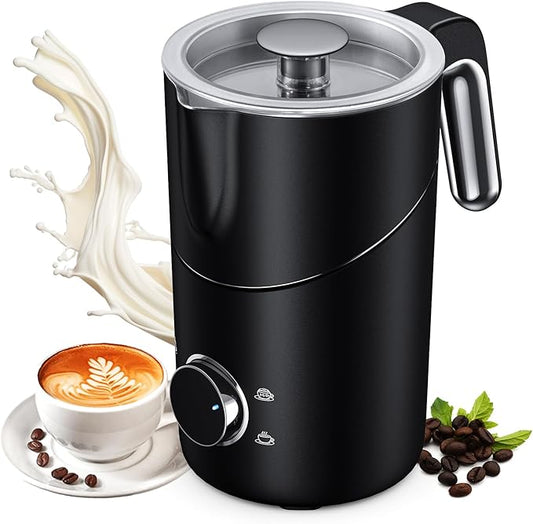 COLDFILL Milk Frother and Steamer, 8-in-1 Rechargeable Electric Milk Frother for Coffee, 13.5oz/400mL Large Capacity Automatic Warm and Cold Foam Maker, Hot Chocolate Maker Coffee Frother, Orange