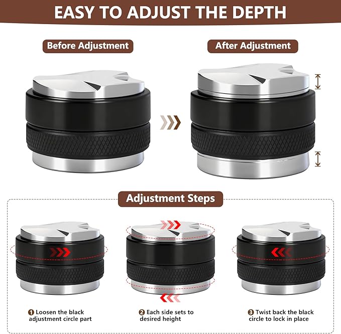 Y-Step 51mm Espresso Accessories Kit, Dual Head Coffee Distributor Espresso Leveler, WDT Tool Needle Espresso Stirrer, Dosing Funnel, Tamping Mat, Barista Tools Coffee Tamper Set for 51 mm Portafilter