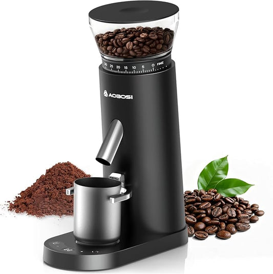 AAOBOSI Coffee Grinder, Cordless Coffee Bean Grinder with 60 Grind Settings,Conical Burr Coffee Grinder Suitable for Indoor Home,Office & Outdoor Camping,Travel Use,Anti-Static,5-98s Timer.