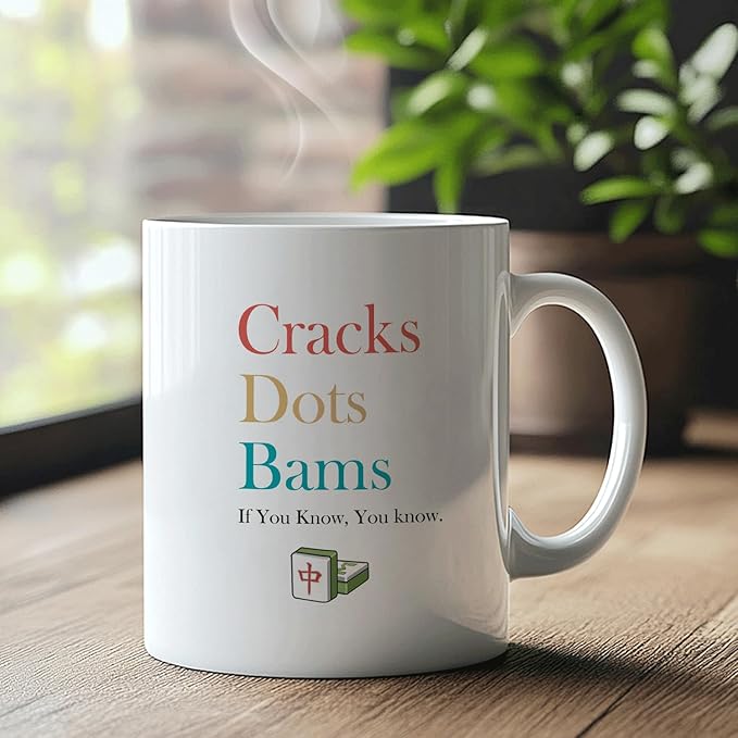 Mahjong Lover Gifts Mug, Mah Jong Accessories Coffee Cup Ceramic, Gift for Mah Jong Players Lovers, Mahjong Tiles Ceramic Coffee Tea Mug 11 oz