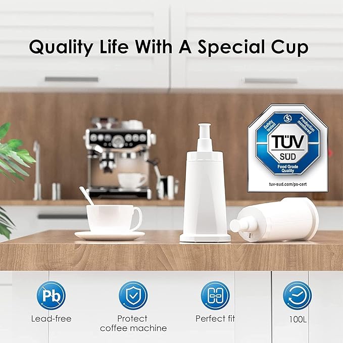 Waterdrop Coffee Filter, Replacement for Breville® Water Filter, Breville® Express Espresso Machine Water Filter, Breville® Barista Touch, Oracle® Touch BES990, TÜV SÜD Certified, 6 Packs