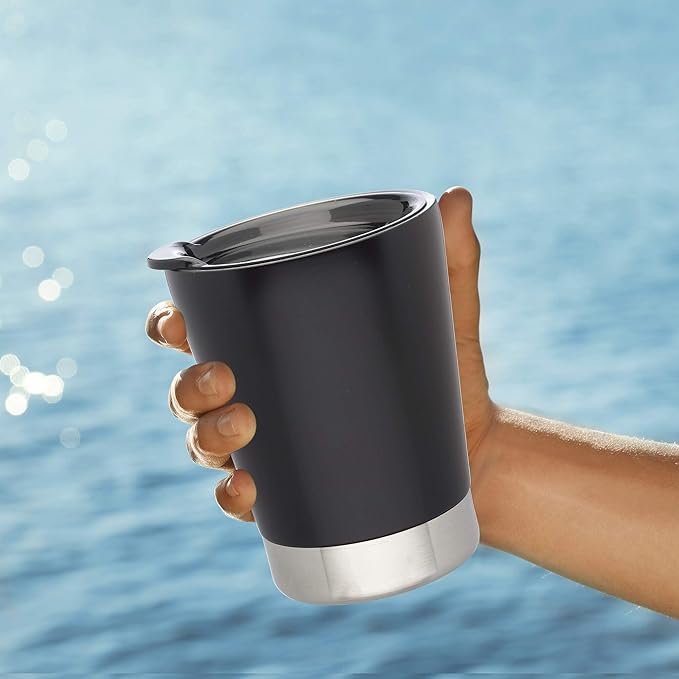 DISCOUNT PROMOS 12 oz. Itsy Vacuum Insulated Travel Mugs - 6 Pack - Black